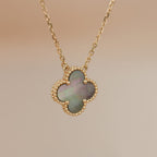 ¡®Star¡¯CLOVER 15MM  GRAY MOTHER OF PEARL NECKLACE