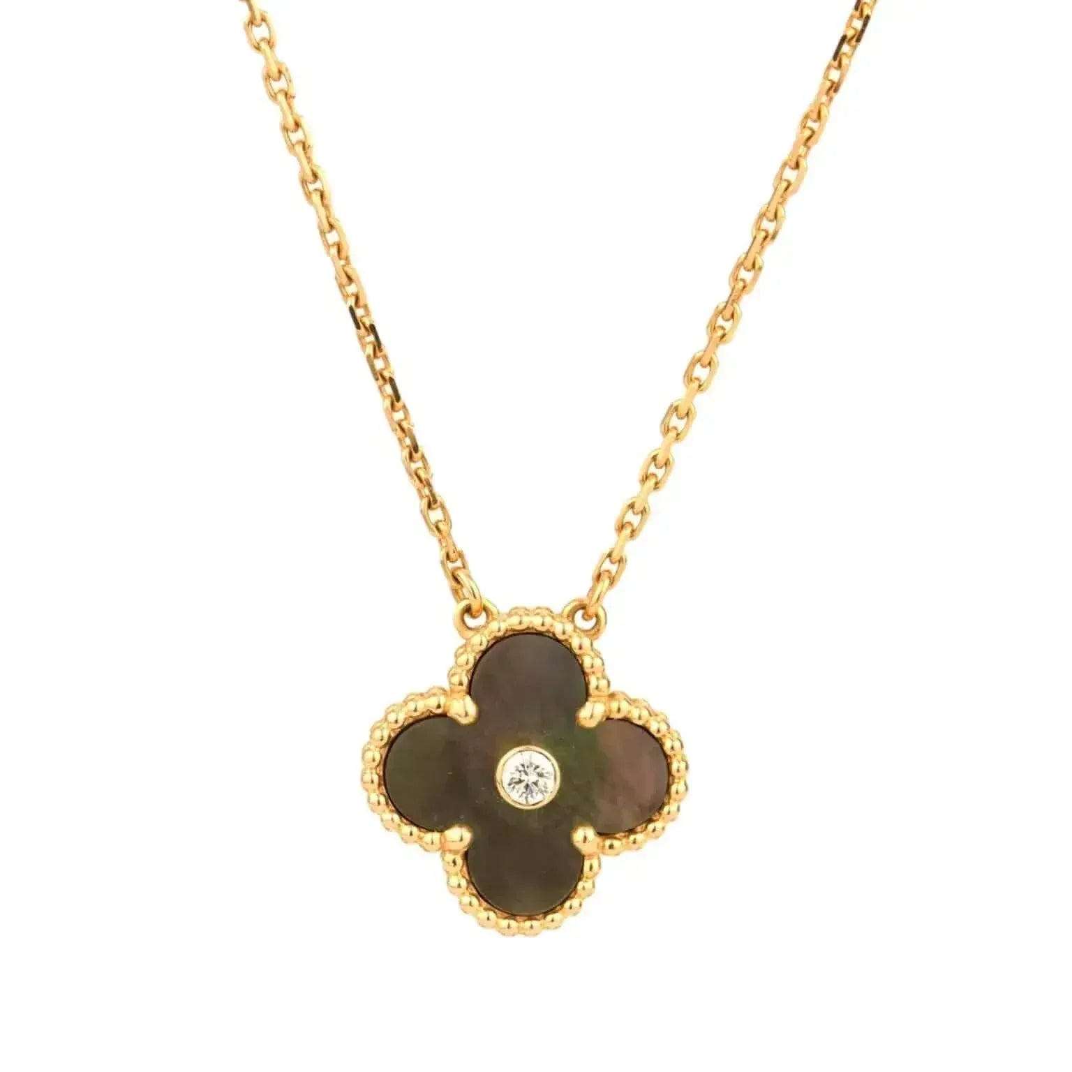 ¡®Star¡¯CLOVER 15MM DIAMOND AND MOTHER-OF-GREY NECKLACE