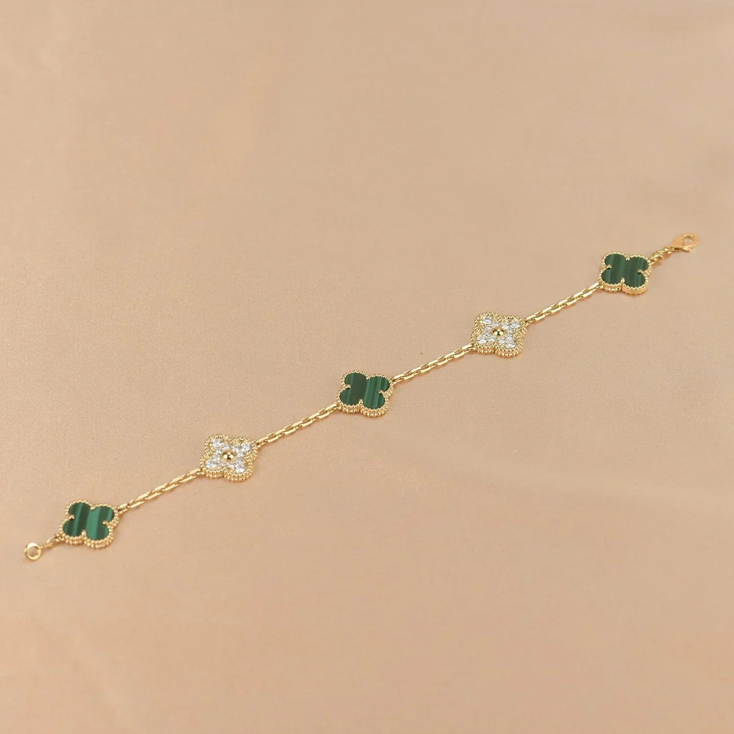 [Star]New  CLOVER 5 MOTIF MALACHITE BRACELET COLLECTION
