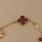 [Star]New  CLOVER 5 MOTIF RED CORNELIAN BRACELET COLLECTION