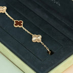 [Star]New  CLOVER 5 MOTIF RED CORNELIAN BRACELET COLLECTION