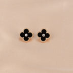 ¡®Star¡¯CLOVER MEDIUM 1 MOTIFS ONYX DIAMOND EARRINGS