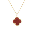¡®Star¡¯CLOVER 25MM NECKLACE GOLD CARNELIAN