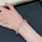 [Star]New CLOVER 5 MOTIF ROCK CRYSTAL BRACELET