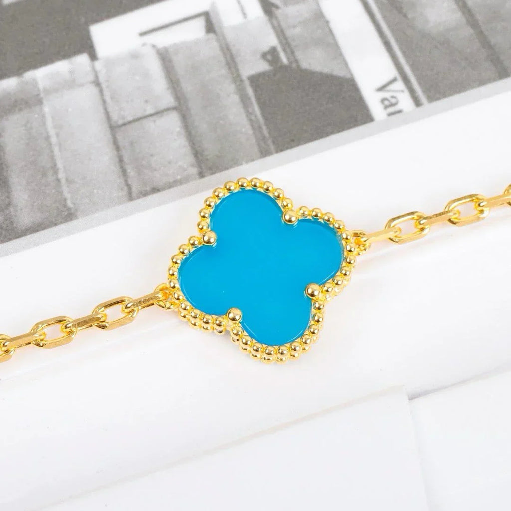 [Star]New  CLOVER 5 MOTIF TURQUOISE BRACELET COLLECTION