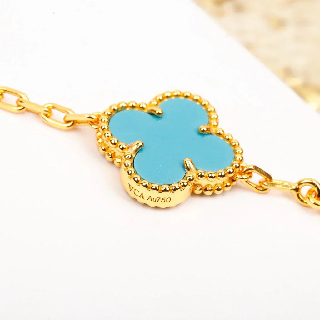[Star]New  CLOVER 5 MOTIF TURQUOISE BRACELET COLLECTION