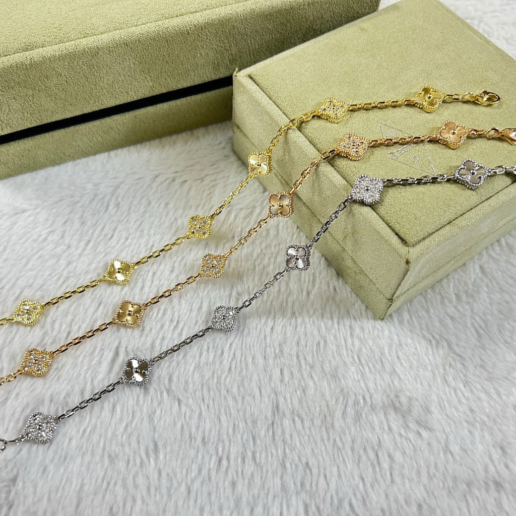 [¡®Star¡¯]CLOVER 6 MOTIF DIAMOND LASER BRACELET