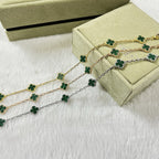 [¡®Star¡¯]CLOVER 6 MOTIF MALACHITE BRACELET