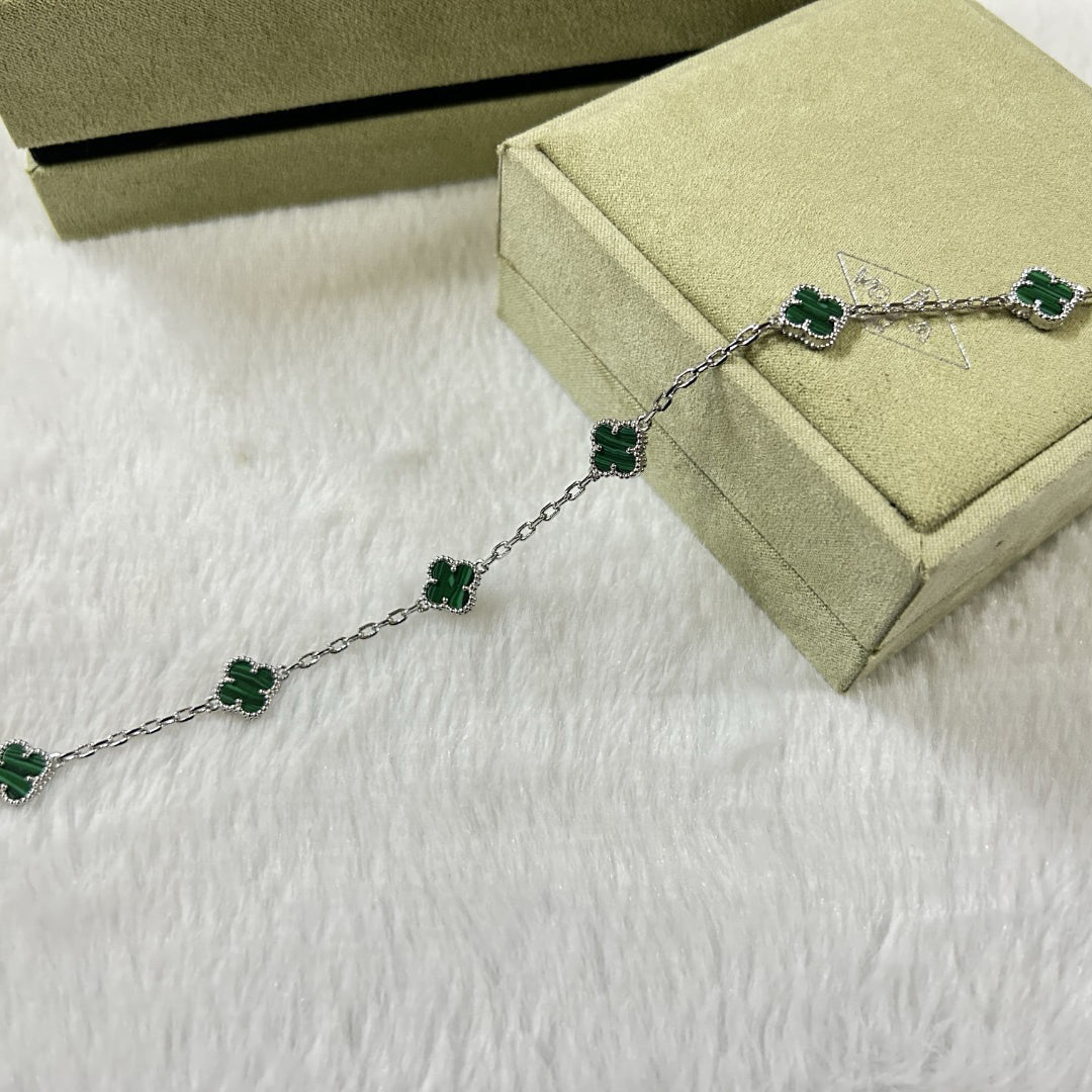 [¡®Star¡¯]CLOVER 6 MOTIF MALACHITE BRACELET