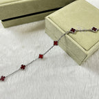 [¡®Star¡¯]CLOVER 6 MOTIF RED AGATE BRACELET