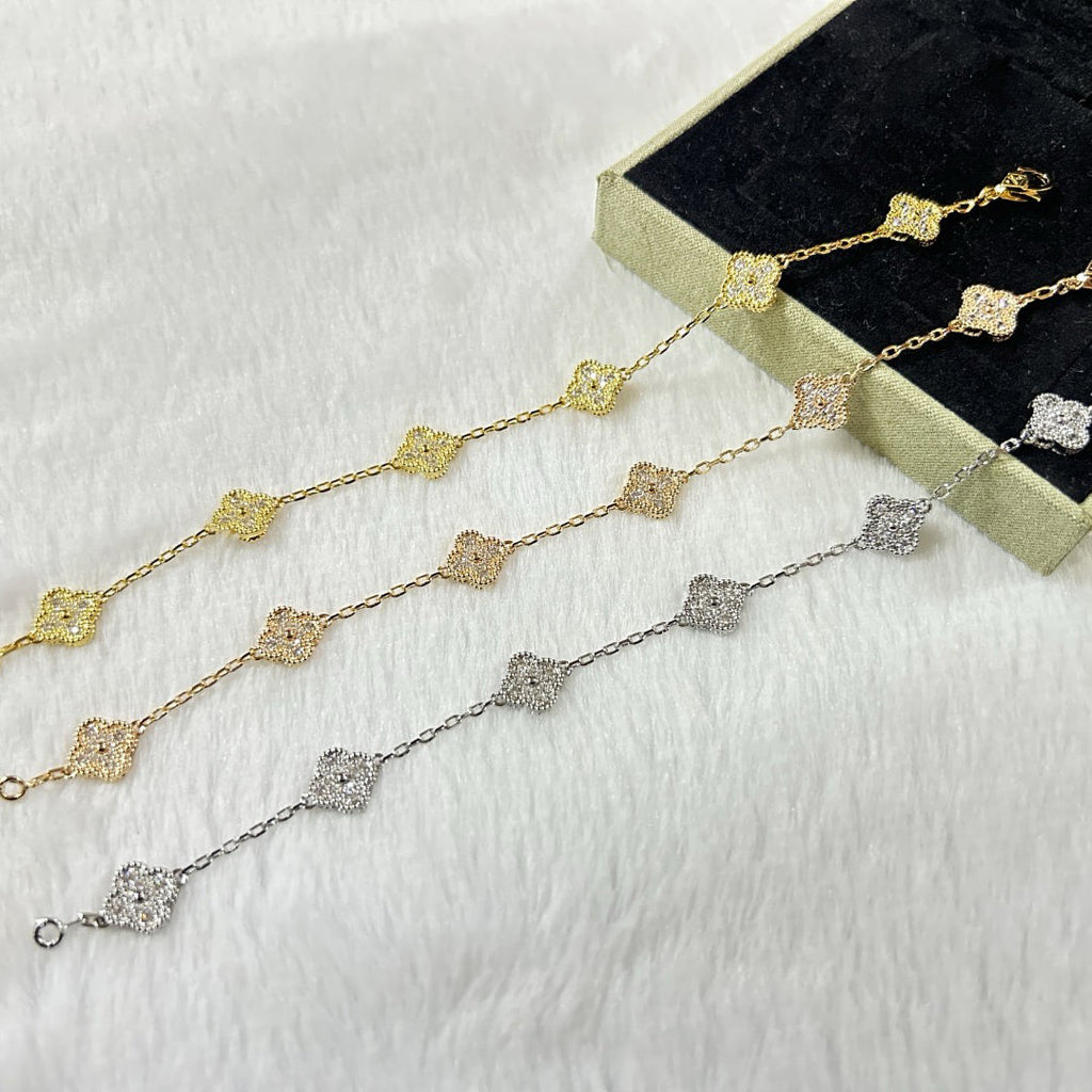 [Star]New CLOVER 6 MOTIF DIAMOND BRACELET