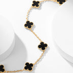 ¡®Star¡¯CLOVER 10 MOTIFS ONYX NECKLACE
