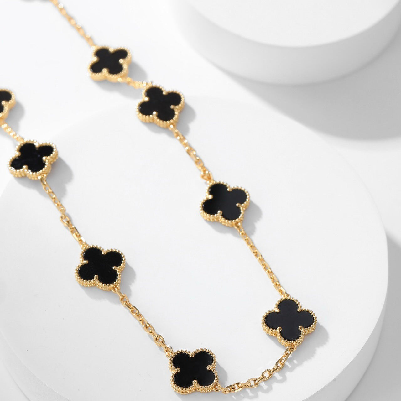 ¡®Star¡¯CLOVER 10 MOTIFS ONYX NECKLACE