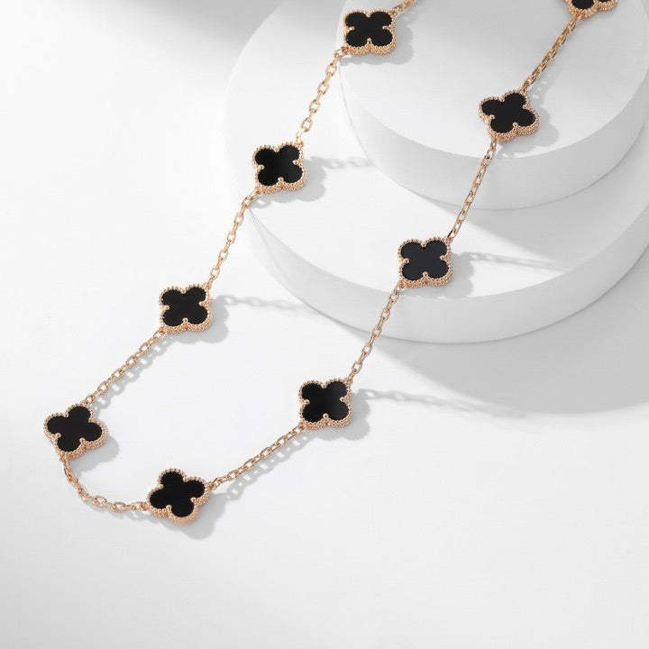 ¡®Star¡¯CLOVER 10 MOTIFS ONYX NECKLACE