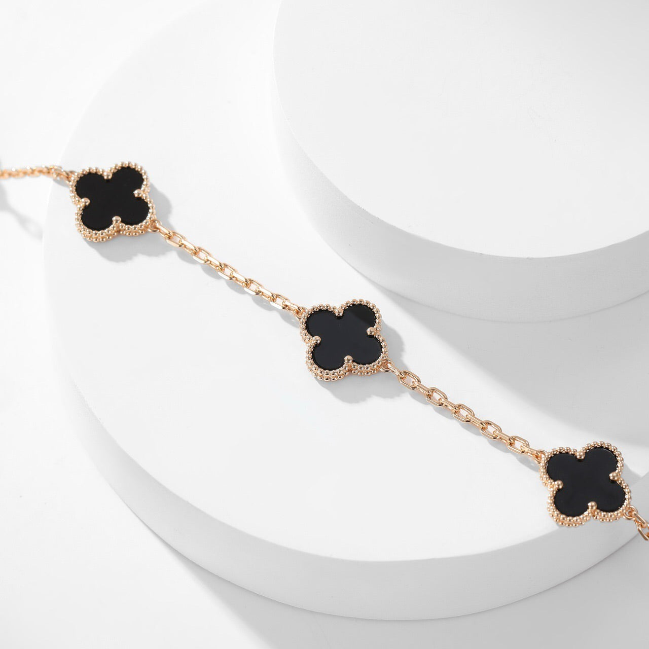 ¡®Star¡¯CLOVER 10 MOTIFS ONYX NECKLACE