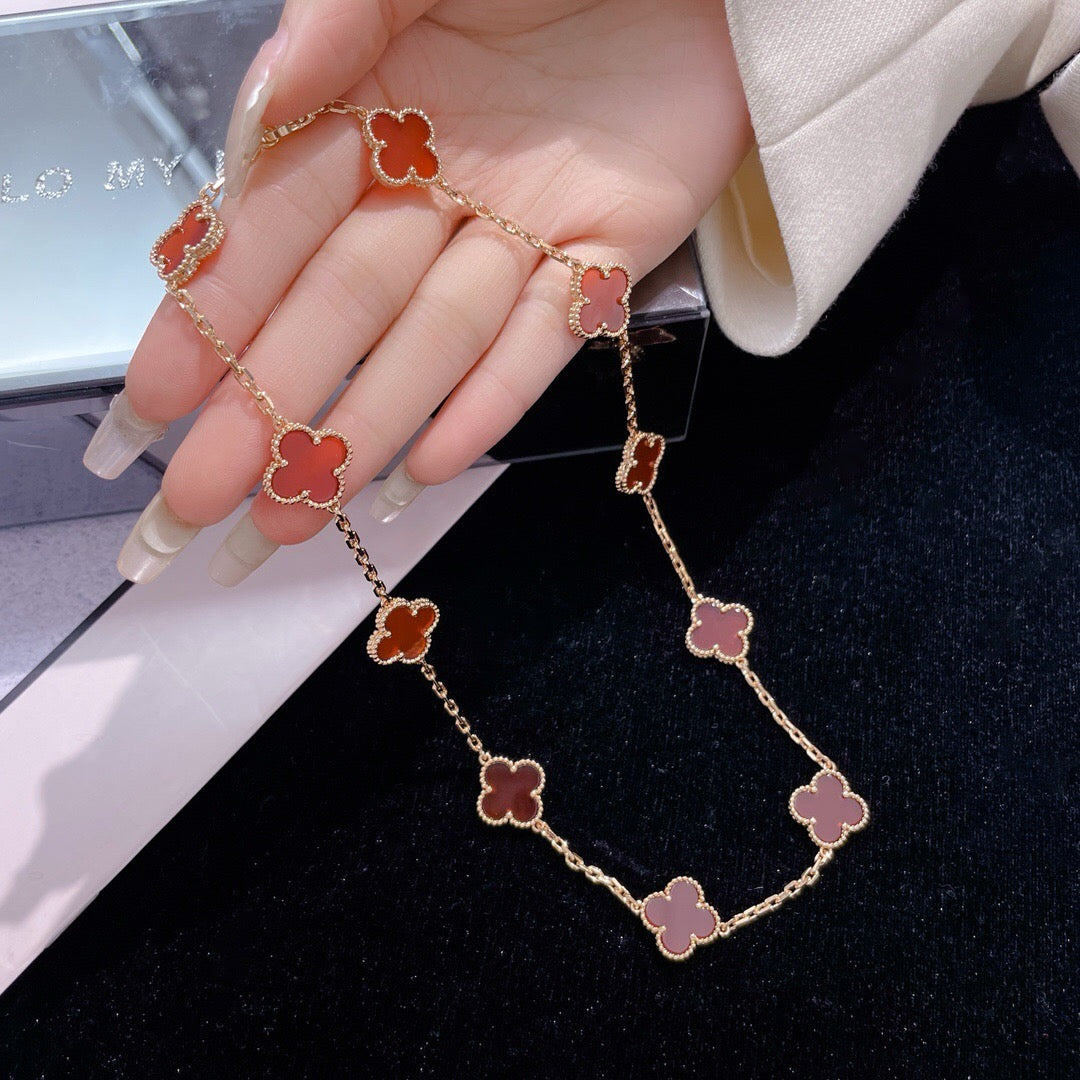 ¡®Star¡¯CLOVER 10 MOTIFS CARNELIAN NECKLACE
