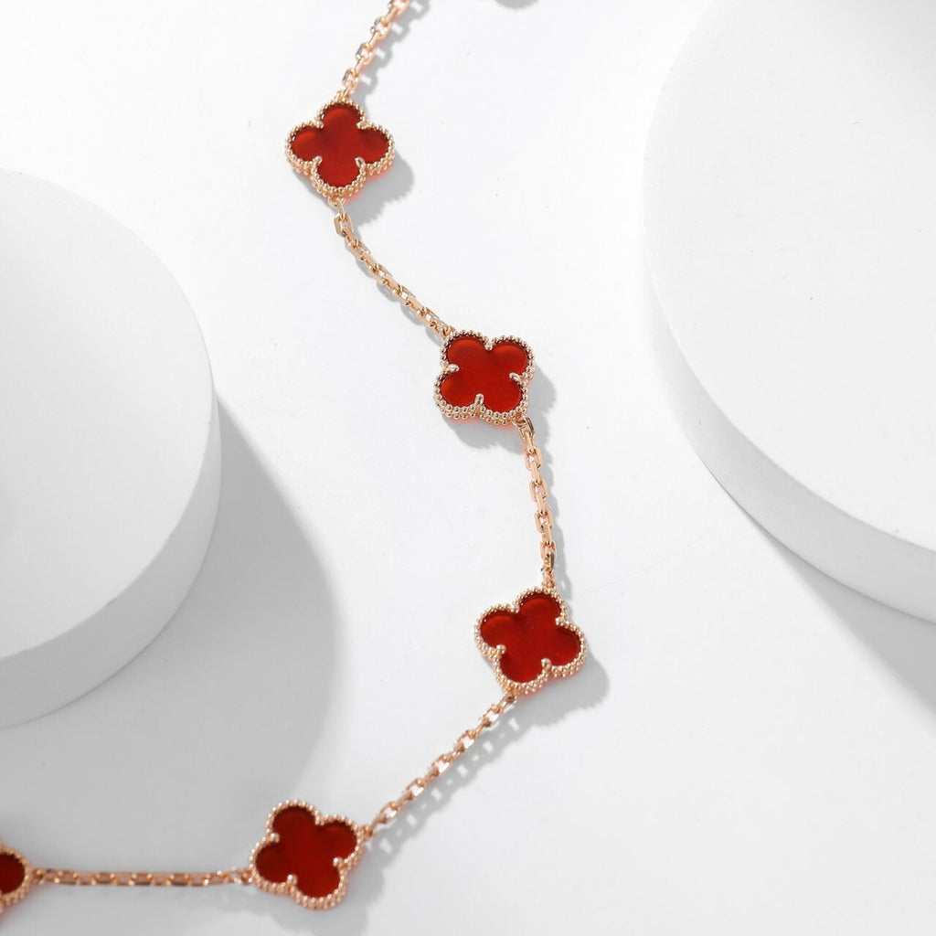 ¡®Star¡¯CLOVER 10 MOTIFS CARNELIAN NECKLACE