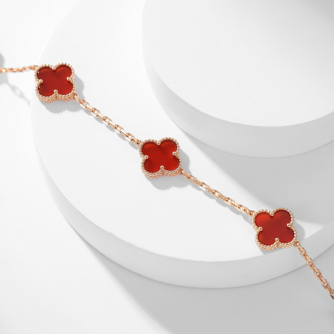 ¡®Star¡¯CLOVER 10 MOTIFS CARNELIAN NECKLACE