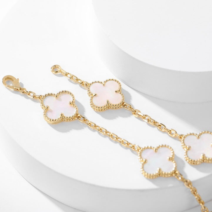 ¡®Star¡¯CLOVER 10 MOTIFS WHITE MOTHER OF PEARL NECKLACE