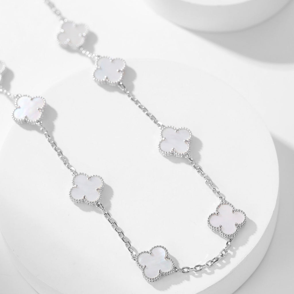 ¡®Star¡¯CLOVER 10 MOTIFS WHITE MOTHER OF PEARL NECKLACE