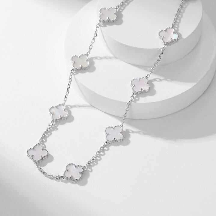 ¡®Star¡¯CLOVER 10 MOTIFS WHITE MOTHER OF PEARL NECKLACE
