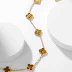 ¡®Star¡¯CLOVER 10 MOTIFS TIGER EYE NECKLACE