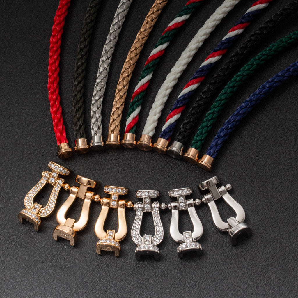 ¡®Star¡¯FORCE LARGE HORSESHOE HALF DIAMOND BRACELET SILVER