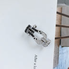 ¡®Star¡¯FORCE LARGE HORSESHOE BLACK WHITE DIAMOND BRACELET SILVER