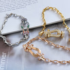 ¡®Star¡¯FORCE LARGE HORSESHOE CLASP  METAL BRACELET