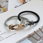 ¡®Star¡¯FORCE LARGE HORSESHOE BLACK WHITE DIAMOND BRACELET ROSE GOLD
