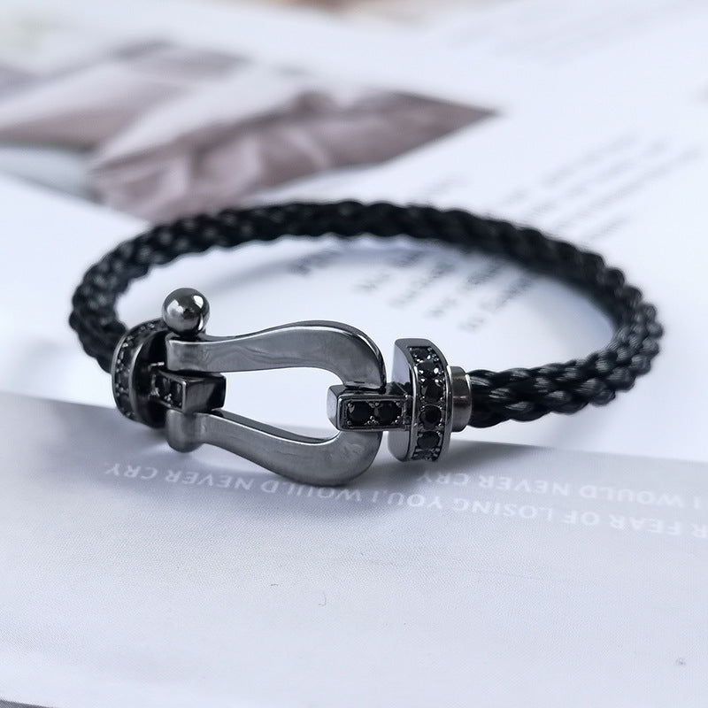 ¡®Star¡¯FORCE LARGE SERIES HORSESHOE BLACK SAMURAI BRACELET