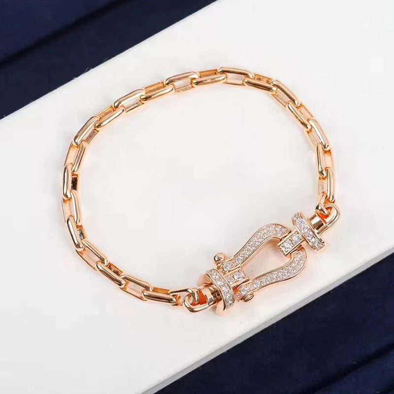 ¡®Star¡¯FORCE LARGE HORSESHOE CLASP  METAL BRACELET