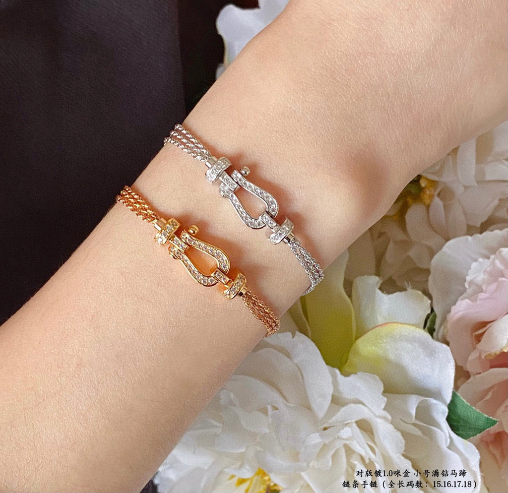 ¡®Star¡¯FORCE SMALL HORSESHOE  DIAMOND CHAIN ROPE BRACELET
