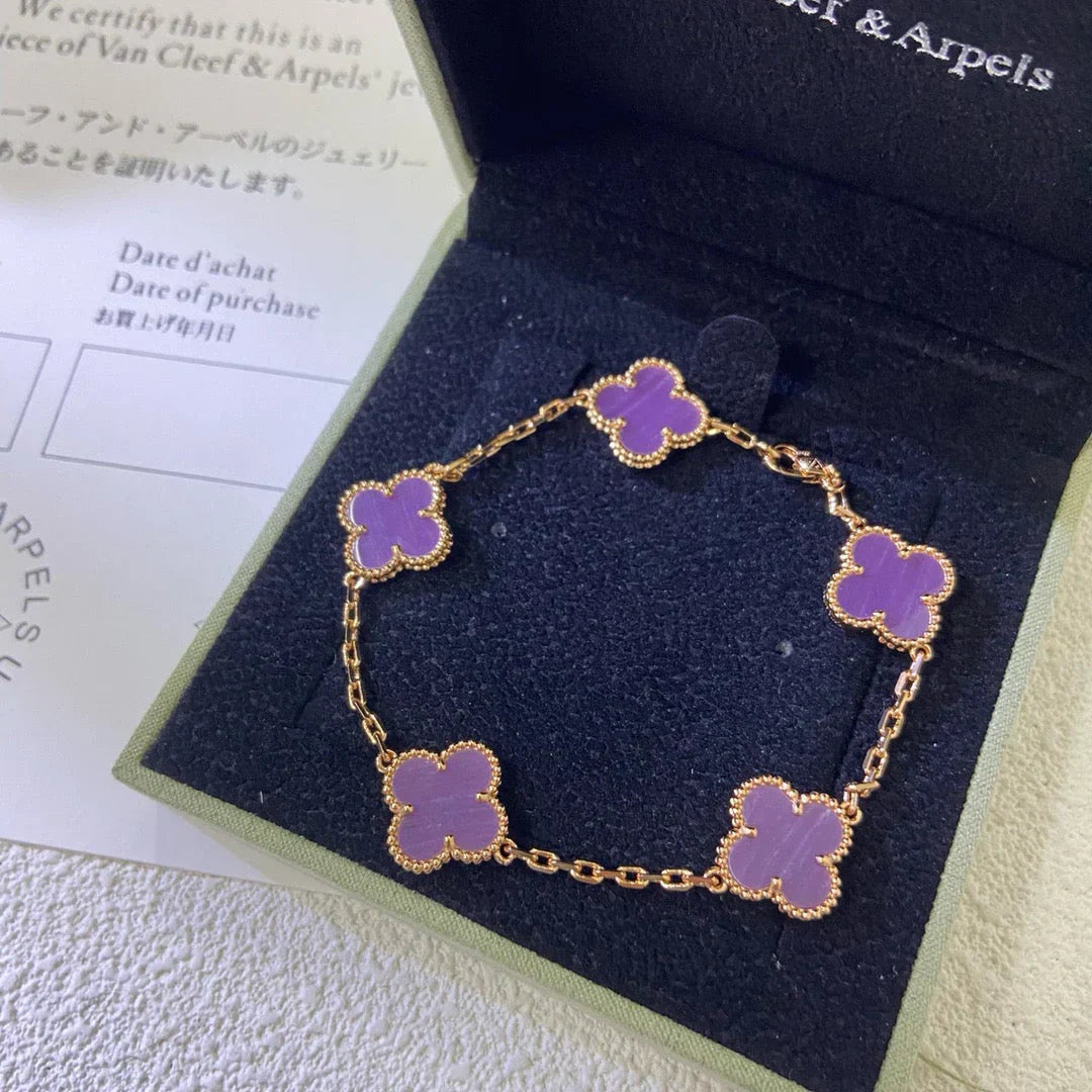 [Star]New  CLOVER 5 MOTIF VIOLET BRACELET COLLECTION