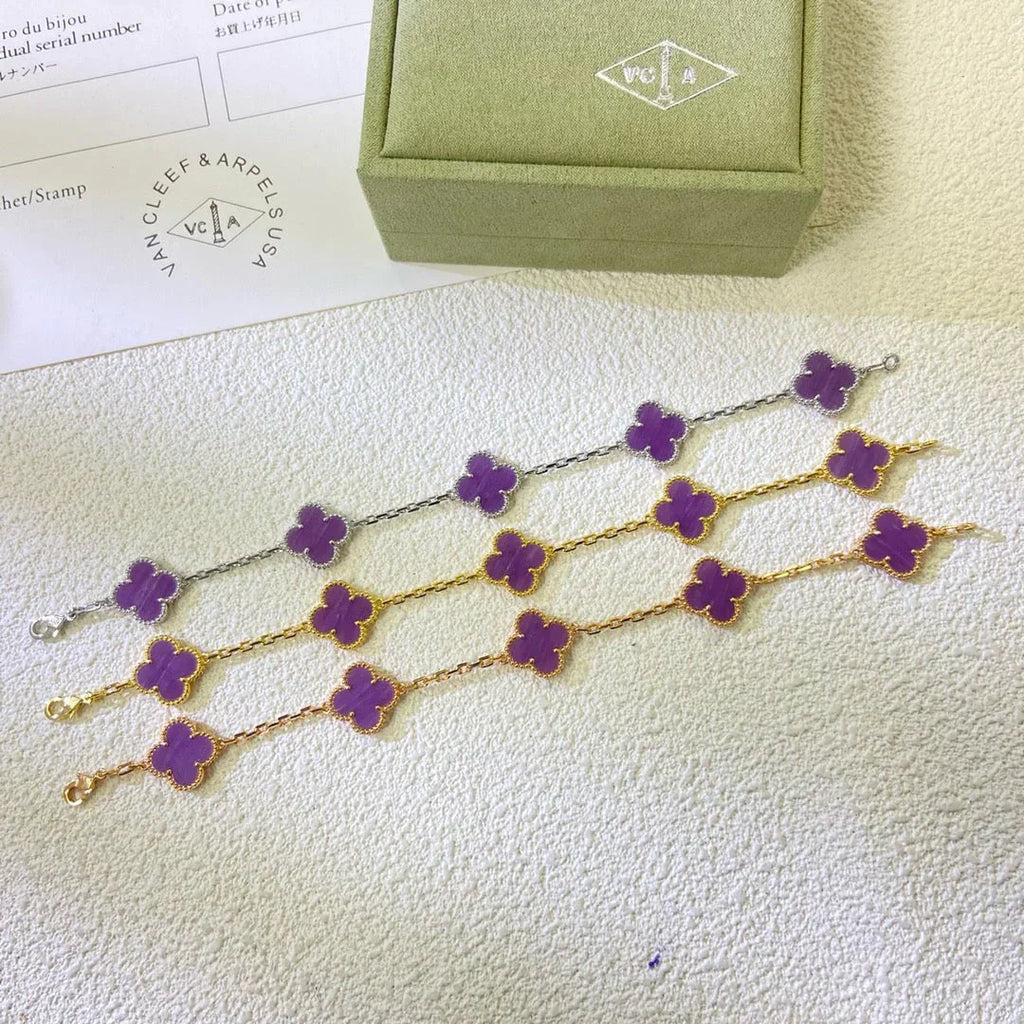 [Star]New  CLOVER 5 MOTIF VIOLET BRACELET COLLECTION