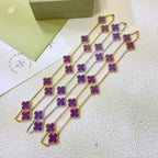 ¡®Star¡¯CLOVER 10 MOTIFS  PURPLE VIOLET  NECKLACE