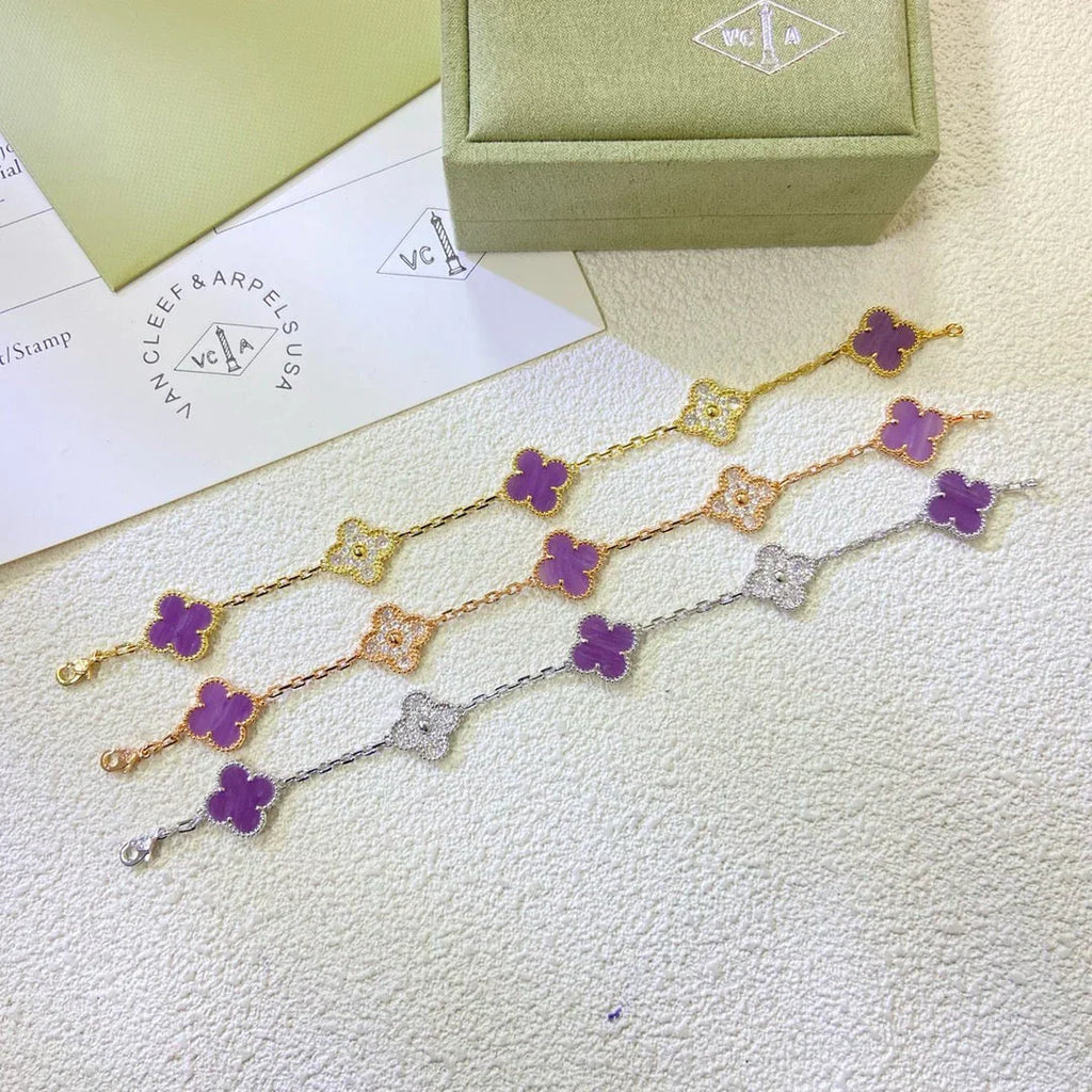 [Star]New  CLOVER 5 MOTIF VIOLET BRACELET COLLECTION