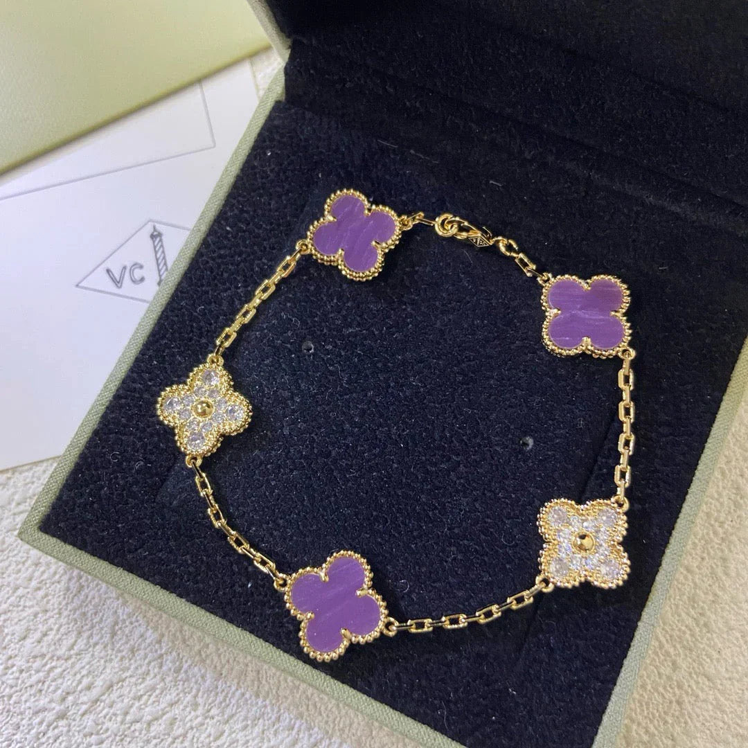 [Star]New  CLOVER 5 MOTIF VIOLET BRACELET COLLECTION