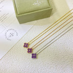 ¡®Star¡¯CLOVER 15MM DIAMOND  PURPLE VIOLET NECKLACE