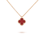 ¡®Star¡¯CLOVER MINI 9.5MM WHITE CARNELIANS NECKLACE