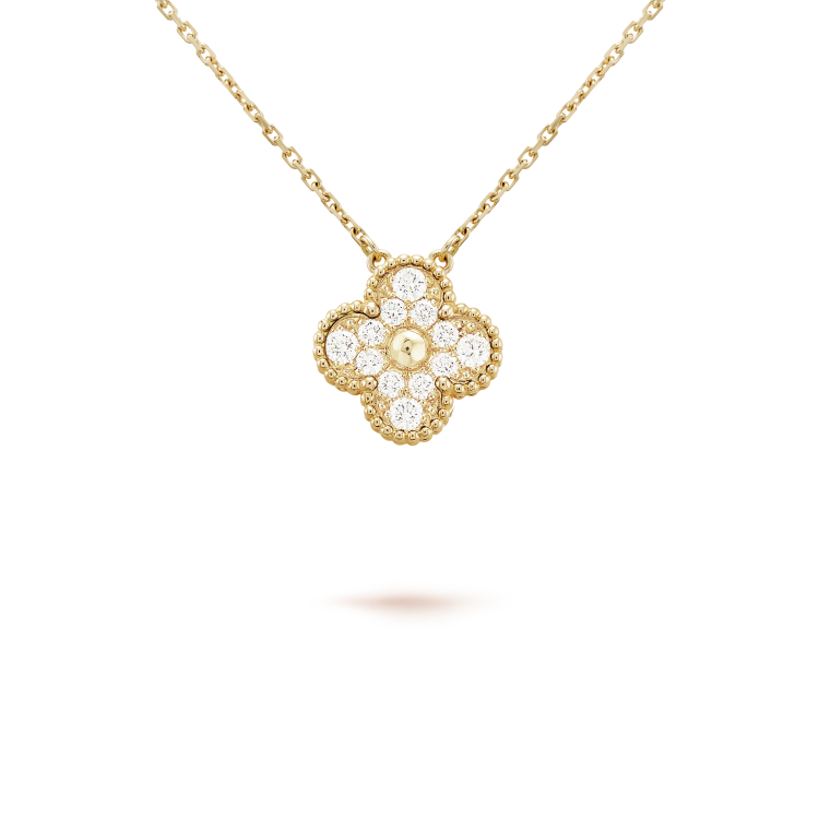 ¡®Star¡¯CLOVER 15MM DIAMOND SINGLE FLOWER NECKLACE