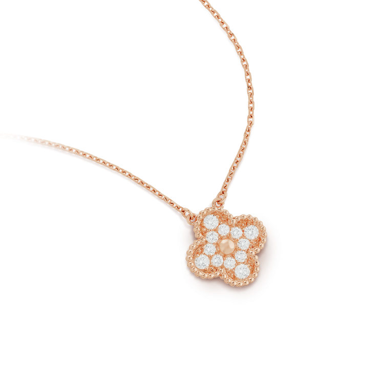 ¡®Star¡¯CLOVER 15MM DIAMOND SINGLE FLOWER NECKLACE