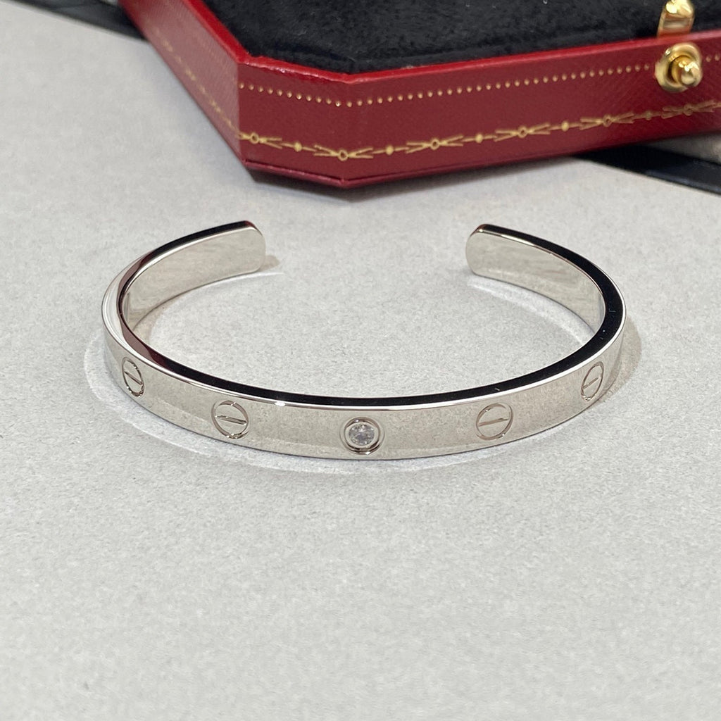 ¡®Star¡¯LOVE BRACELET 6.1MM 1 DIAMOND OPEN CUFF