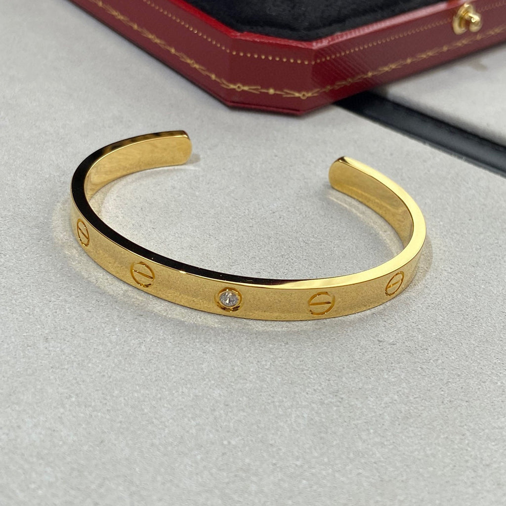¡®Star¡¯LOVE BRACELET 6.1MM 1 DIAMOND OPEN CUFF