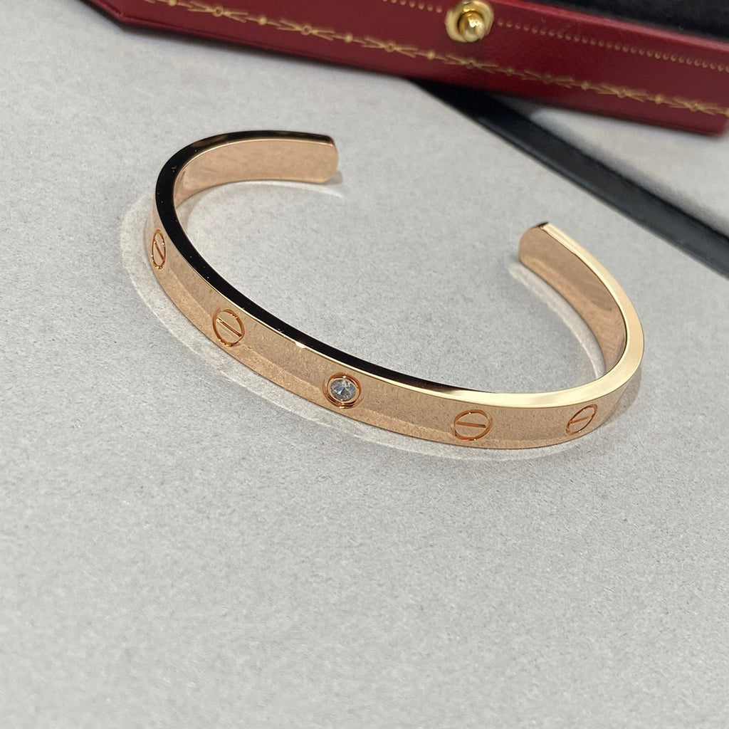 ¡®Star¡¯LOVE BRACELET 6.1MM 1 DIAMOND OPEN CUFF