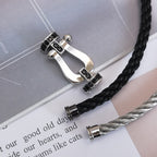 ¡®Star¡¯FORCE LARGE HORSESHOE BLACK DIAMOND BRACELET SILVER