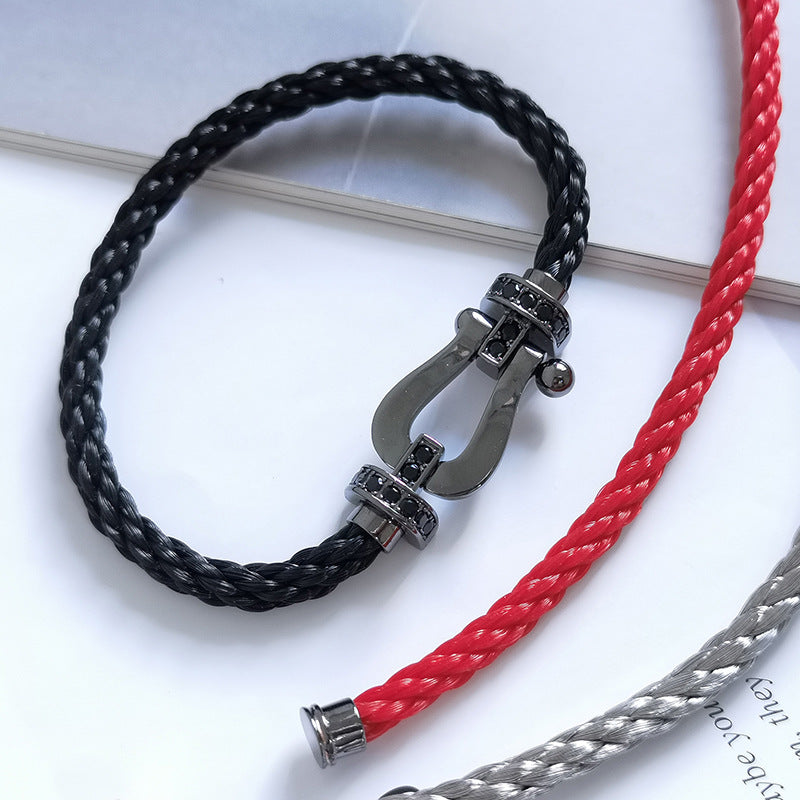 ¡®Star¡¯FORCE LARGE SERIES HORSESHOE BLACK SAMURAI BRACELET