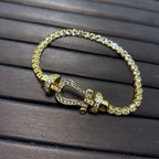 ¡®Star¡¯FORCE  LARGE HORSESHOE FULL DIAMOND TENNIS BRACELET