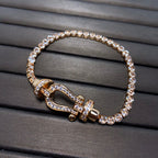 ¡®Star¡¯FORCE  LARGE HORSESHOE FULL DIAMOND TENNIS BRACELET