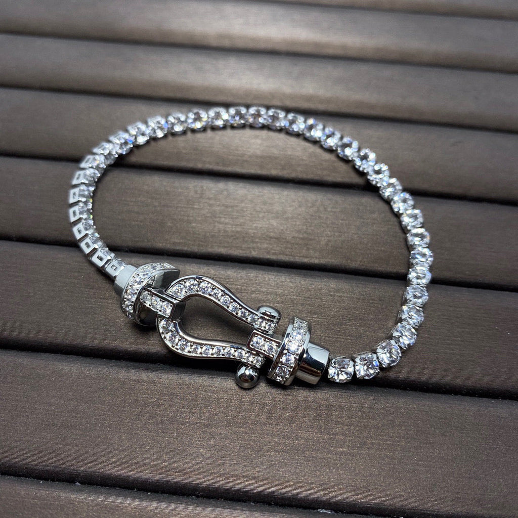 ¡®Star¡¯FORCE  LARGE HORSESHOE FULL DIAMOND TENNIS BRACELET
